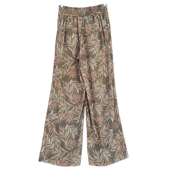 A New Day Olive Green Tropical Print Flowy Wide Leg Palazzo Pants Women’s XSmall - Picture 5 of 8